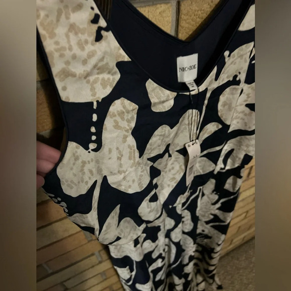 NWT NIC+ZOE Water Lillies Bianca Flowy Maxi Dress Indigo Multi Size Medium - Picture 5 of 9